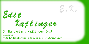 edit kajlinger business card